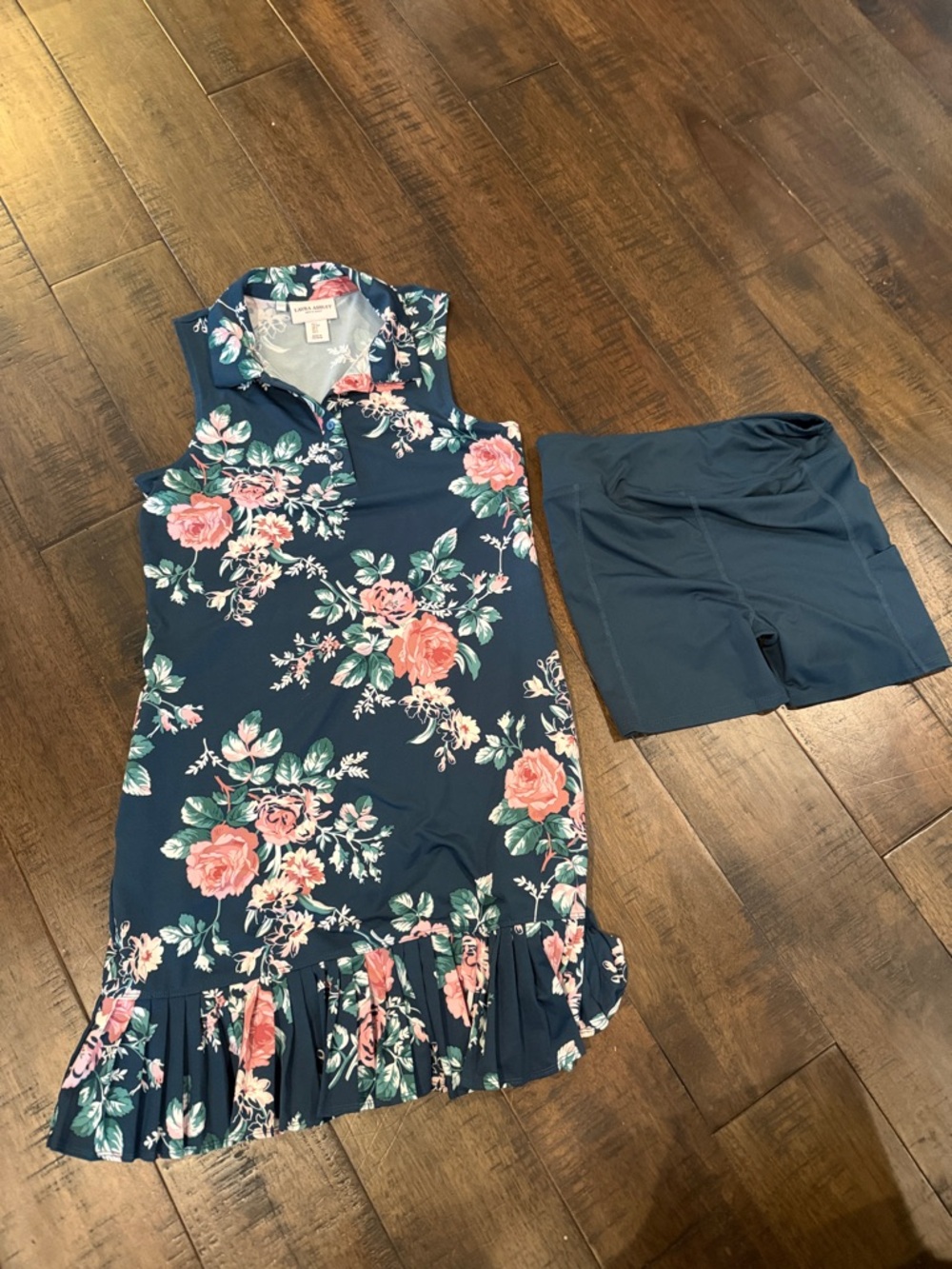 Laura Ashley Navy Floral Golf Polo Dress with Matching Shorts